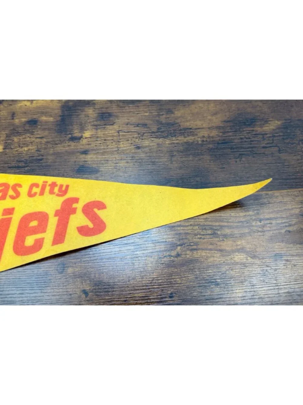 Vintage Kansas City Chiefs Pennant Felt Flag NFL Memorabilia 30 inches